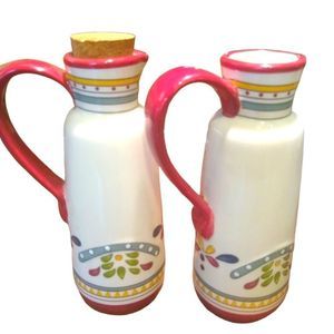 Bobby Flay Sevilla Cruet Set Red Trim